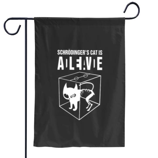 Discover Schrodingers Cat Is Alive Dead Paradox Science Geek Garden Flags