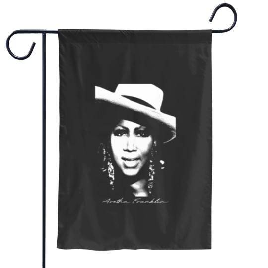 Discover Aretha Franklin Portrait Essential Garden Flags