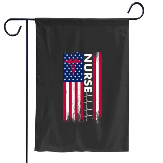 Discover Nurse Flag Heartbeat Line USA American Heroes Nurses Gifts Garden Flags