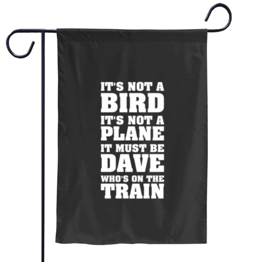 Discover Dave on the train Garden Flags