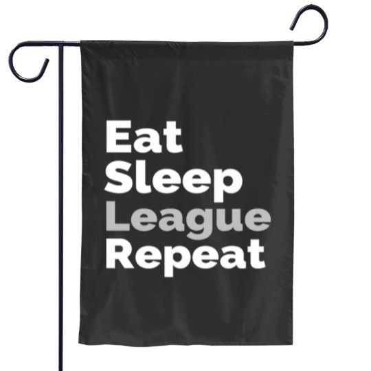 Discover Eat Sleep League Repeat Garden Flags