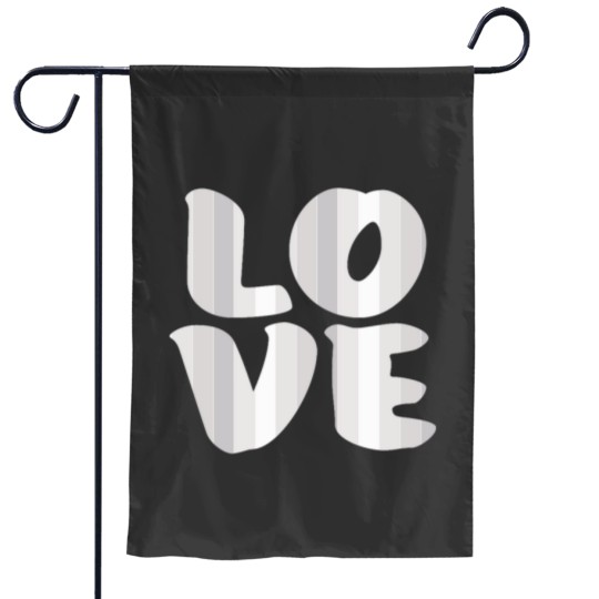Discover Letters spelling LOVE with colorful stripes Garden Flags
