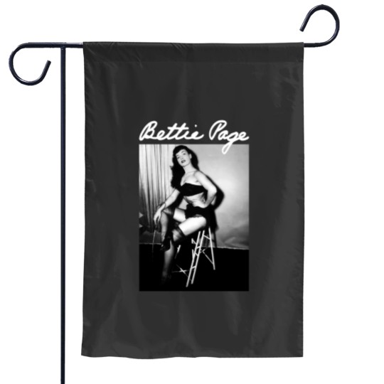 Discover Bettie Page BLACK Garden Flags short sleeve