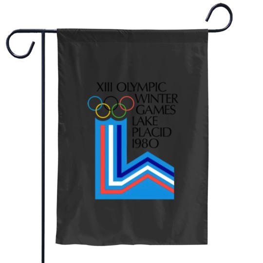 Discover Lake Placid 1980 Winter Olympics Men's Grey Garden Flags Size S-5XL