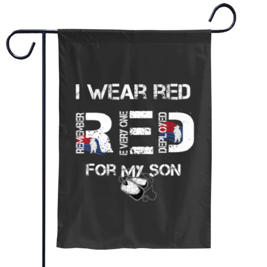 Discover Red Friday Military Mom Shirt Womens I Wear Red For My Son Garden Flags