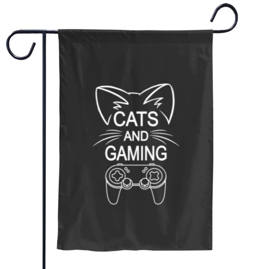 Discover Cats And Gaming Funny Cat Lover Gaming Gift Gamer Garden Flags