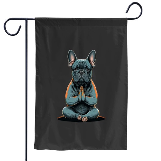 Discover Funny French Bulldog Frenchie Yoga Garden Flags
