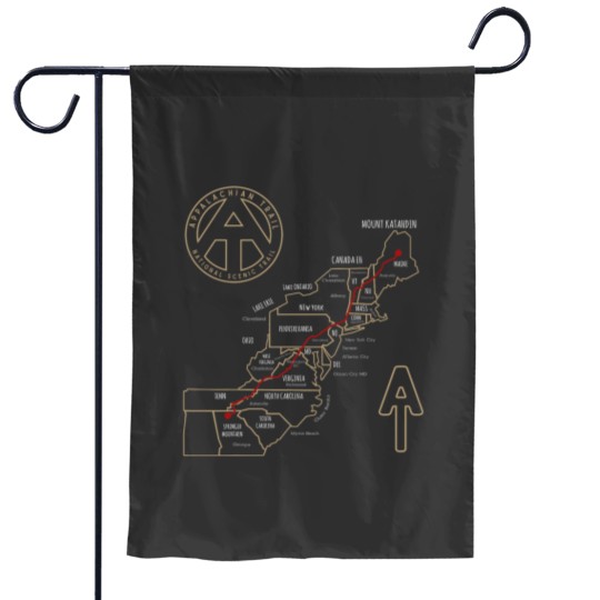 Discover Appalachian Trail Hiking Map Outdoor Adventure Trailing Garden Flags