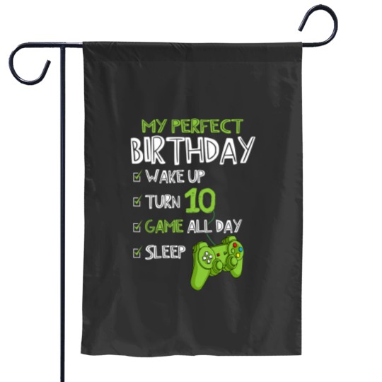 Discover 10th Birthday Gaming 10 Years Old Perfect Gamer Gift Boys Garden Flags