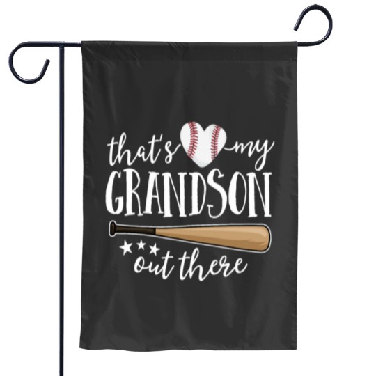 Discover Thats My Grandson Out There Gift Womens Baseball Grandma Garden Flags