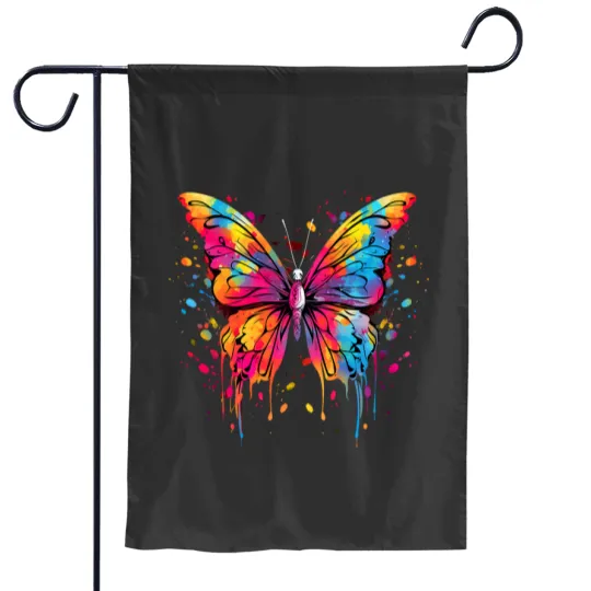 Discover Cool Butterfly on colorful painted Butterfly Garden Flags