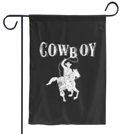 Discover Cowboy Rodeo Horse Rider Cool Western Lasso Cowboy Horseback Rider Cool Western Lasso Roping Co Garden Flags
