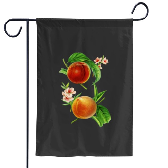 Discover Sweet Peaches Vintagess Hand Drawn Fruit Illustration Garden Flags