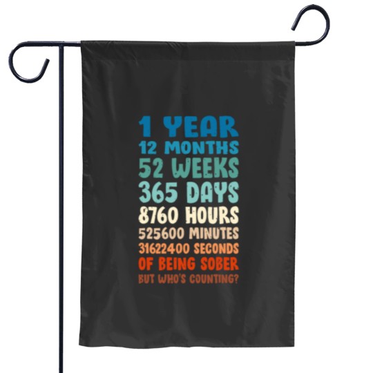 Discover One Year Sober Birthday AA NA Sobriety Garden Flags