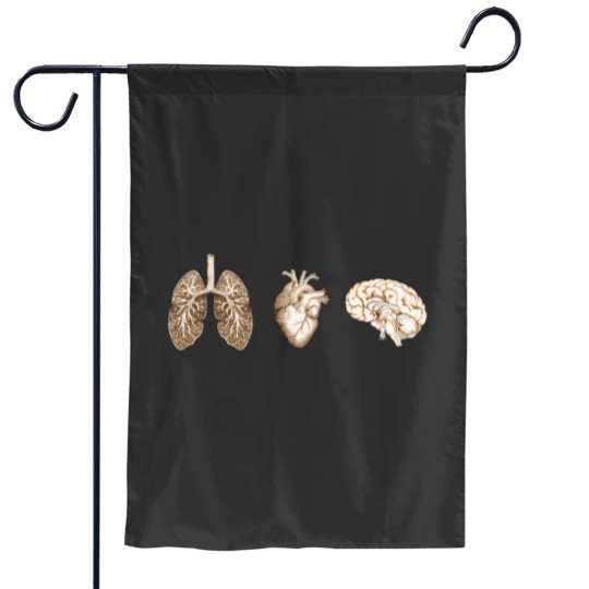 Discover A set of human organ lungs heart and brain Vintagess style Garden Flags