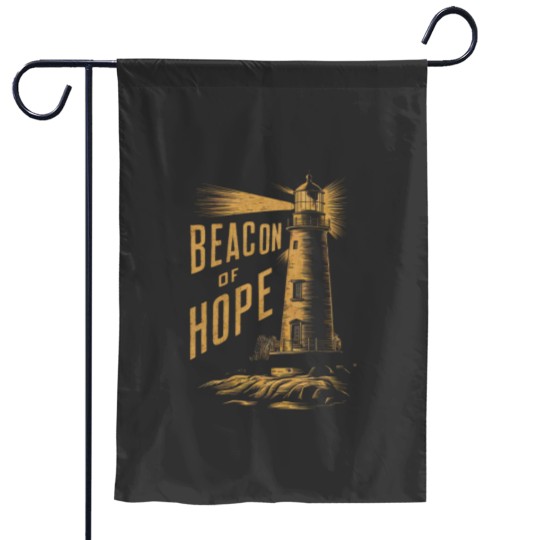 Discover Beacon of Hope Lighthouse Art Inspirational Coastal Drawing Garden Flags
