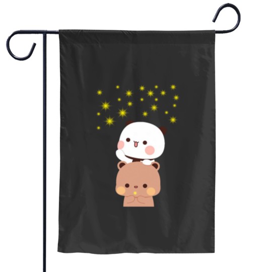 Discover Bubu Dudu Panda Bears Reaching the Stars Garden Flags