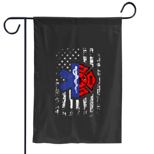 Discover EMT Firefighter Shirt Firefighter EMT American Flag Gif Perfect Gift For you and friends Class Garden Flags