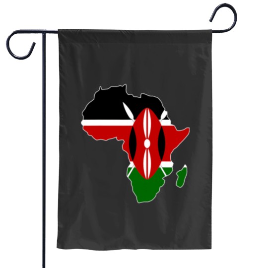 Discover Kenyan pride with Kenya flag clipped inside Africa map Garden Flags