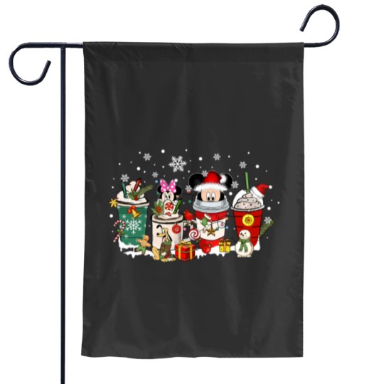 Discover Cute Animated Mouse Christmas Coffee Garden Flags, Mouse Christmas Garden Flags