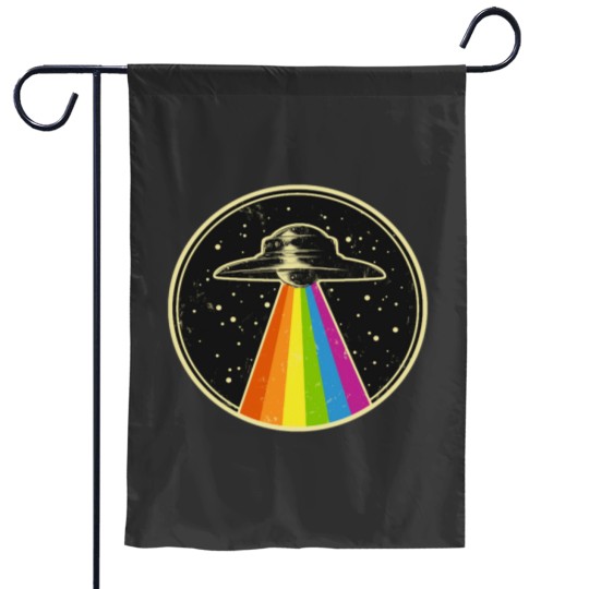 Discover Queer UFO Rainbow UFO Alien Abduction Queer LGBT Gay Pride Garden Flags