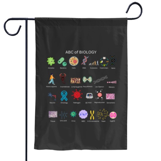 Discover ABC of BIOLOGY for biology for students and biologists Garden Flags