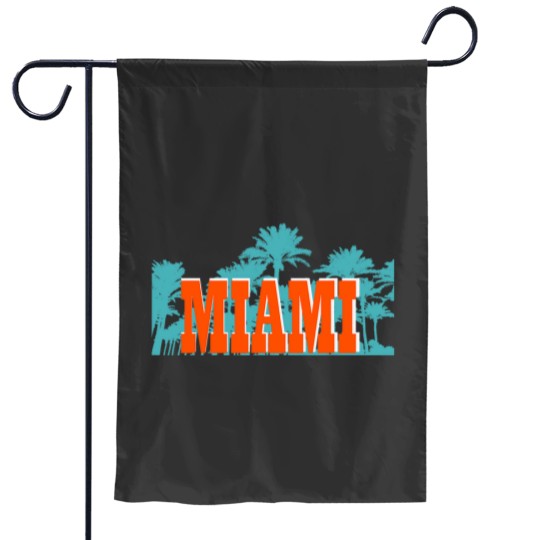 Discover MIAMI ORANGE Turquoisess PALM TREES Garden Flags