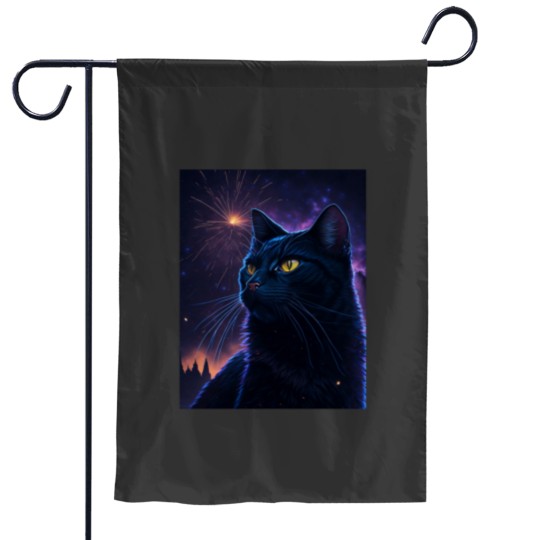 Discover black catss Fireworks Garden Flags