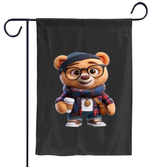 Discover Hipster Teddy Bear Garden Flags