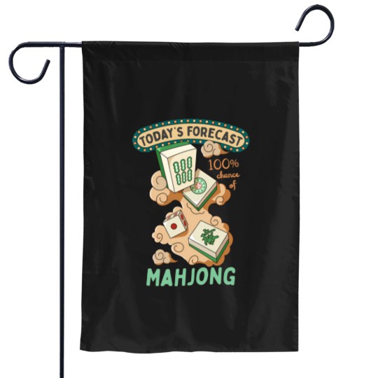 Discover Mahjong Tiles And Clouds Cartoon Garden Flags