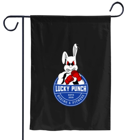 Discover Lucky Punch Boxing Bunny - Blue Corner Garden Flags