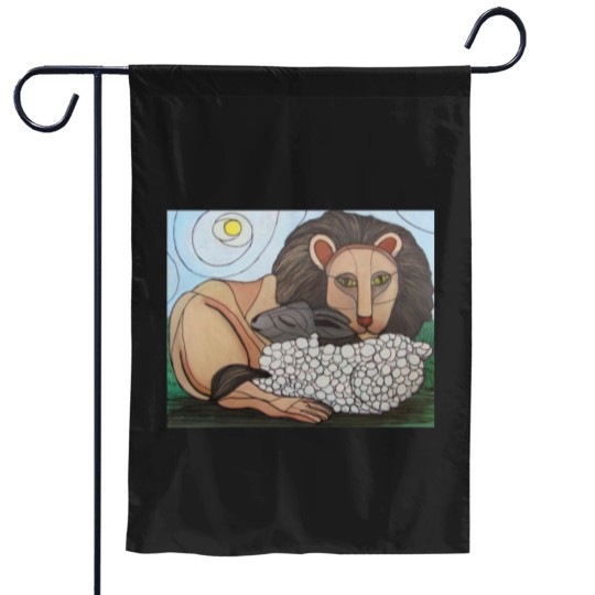 Discover Lion and Lamb Harmony of Strength and Peace Garden Flags