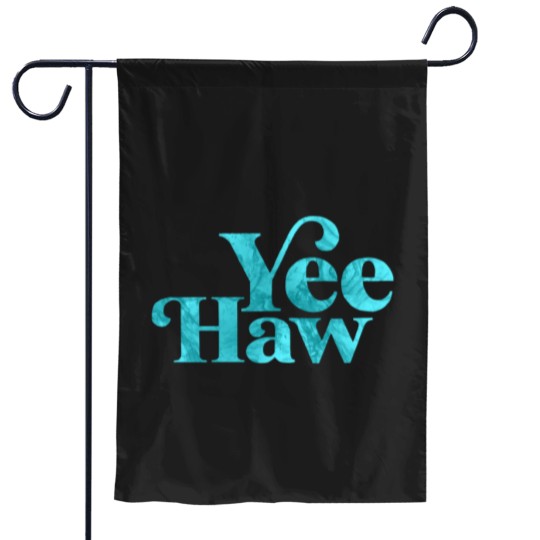 Discover Teal Wood Grain Yeehaw Classic Garden Flags