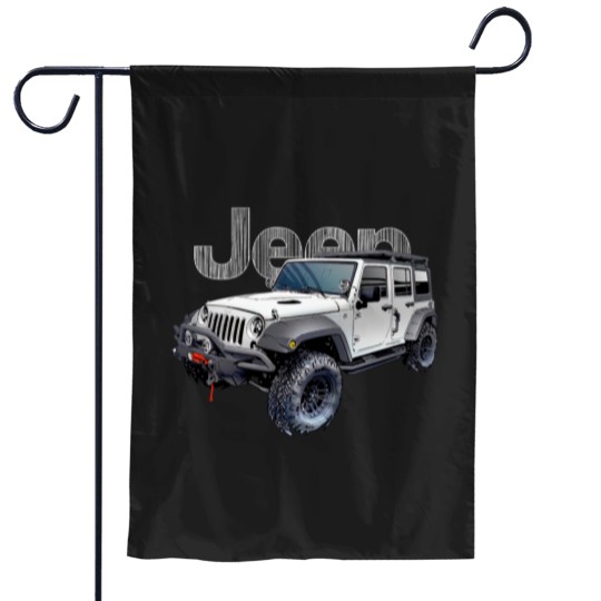 Discover 4dr JK – White - Jeep - Garden Flags