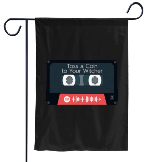 Discover toss a coin to your witcher cassette tape Garden Flags