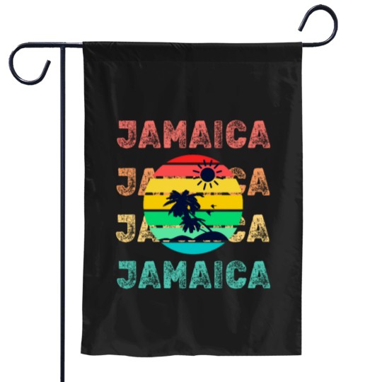Discover Jamaica Paradise Life, Sunset and Palm Trees Garden Flags
