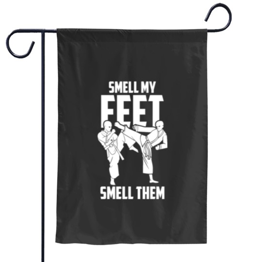 Discover Smell My Feet| Karate Students| High Kick Garden Flags