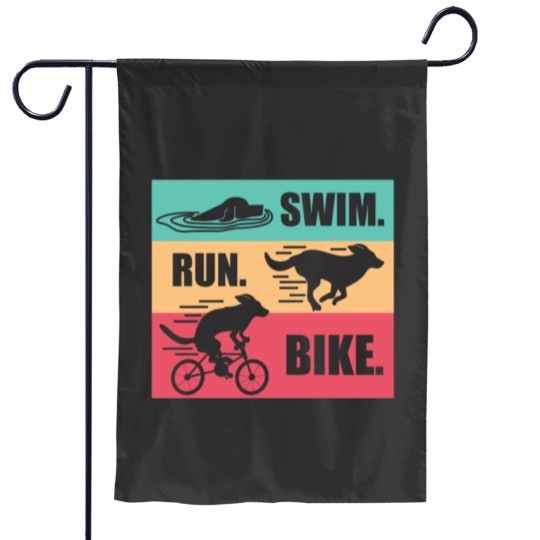 Discover Dog Swim Run Bike Garden Flags