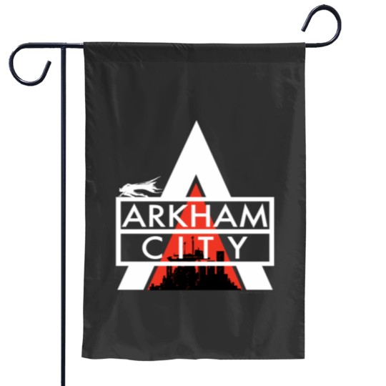 Discover Arkham City Logo White Garden Flags