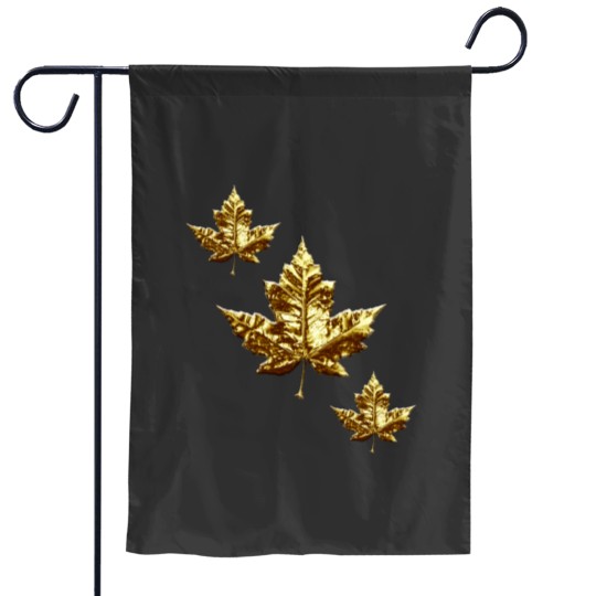 Discover Cool Canada  Gold Maple Leaf Garden Flags