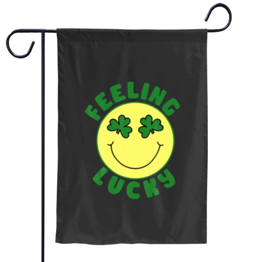 Discover St Patrick's Day I Feel Lucky Leopard Clover Graph Garden Flags
