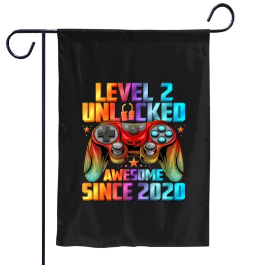 Discover Level 2 Unlocked Awesome Since 2020 2Nd Birthday G Garden Flags