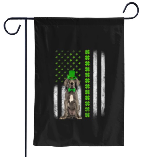 Discover Dane Saint Patrick's Day American Flag Dogs Lover Garden Flags