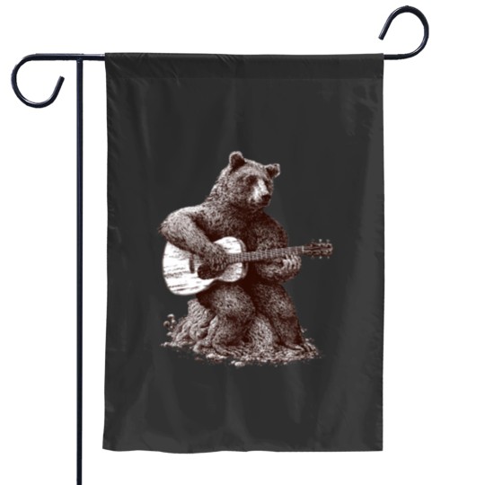 Discover Guitar Player GUITARIST Bear Funny Garden Flags