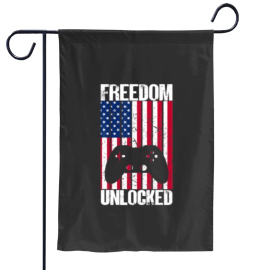 Discover Gamer 4Th Of July Freedom Unlocked Video Games Garden Flags