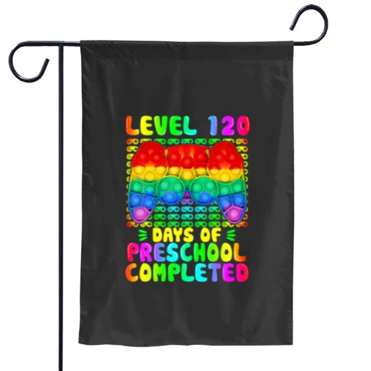 Discover Level 120 Days Of Preschool Completed Video Game P Garden Flags