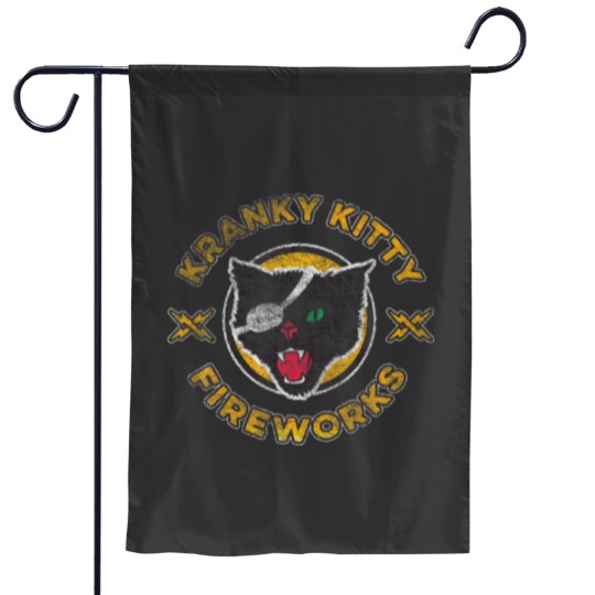 Discover Kranky Kitty Fireworks Funny Pirate Cat Garden Flags