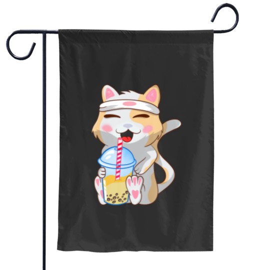 Discover Cute Cat ,Funny, Boba Bubble Tea, Anime, Japanese Garden Flags