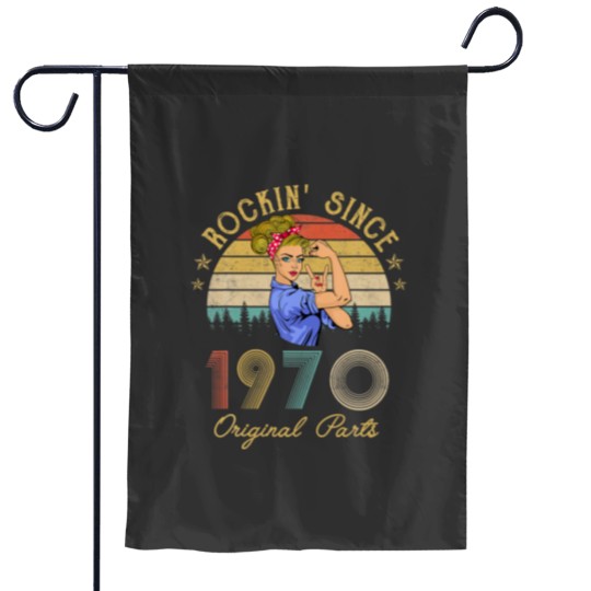 Discover Vintage 1970 Rockin Sine 52Nd Birthday Women 52 Ye Garden Flags