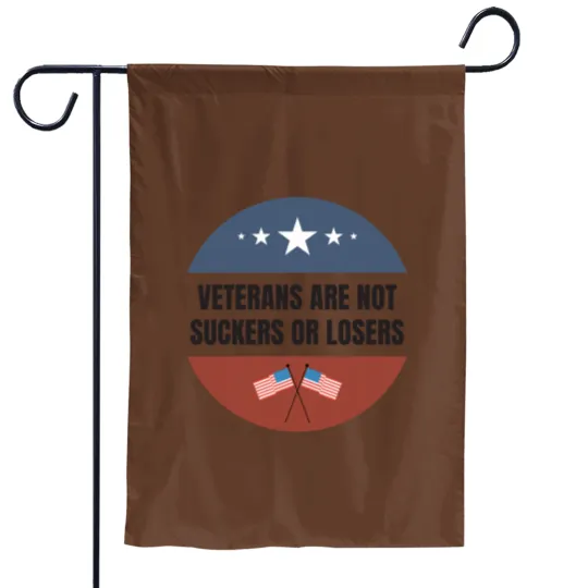 Discover Veterans are NOT suckers or losers Black US Flag Garden Flags